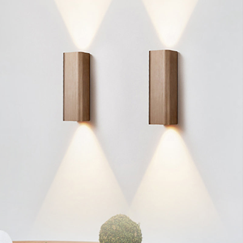 Modern Cube-shaped Wall Lamp Metal Living Room LED Up and Down Wall Lamp in Bronze/yellow/brown