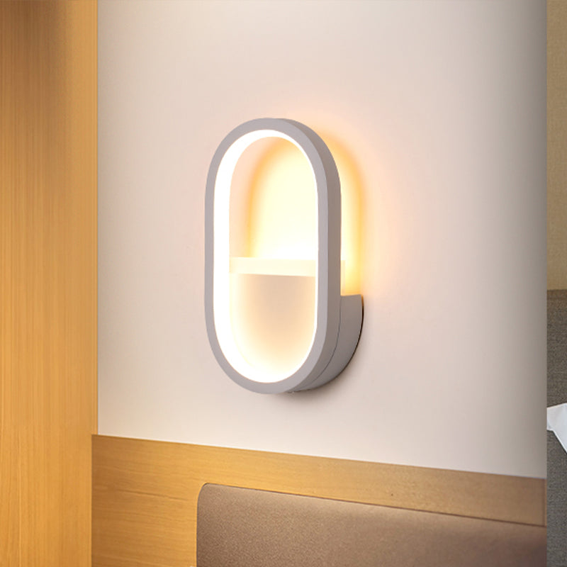 Oval wall lamp Contemporary Acrylic Black/White LED wall lamp in Warm/White light