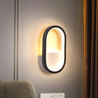 Oval wall lamp Contemporary Acrylic Black/White LED wall lamp in Warm/White light
