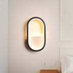 Oval wall lamp Contemporary Acrylic Black/White LED wall lamp in Warm/White light