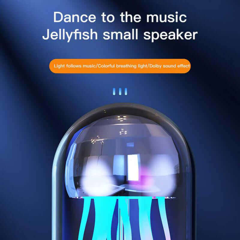Creative 3in1 Colorful Jellyfish Lamp with Clock Luminous Portable Stereo Breathing Light Smart Decoration Bluetooth Speaker