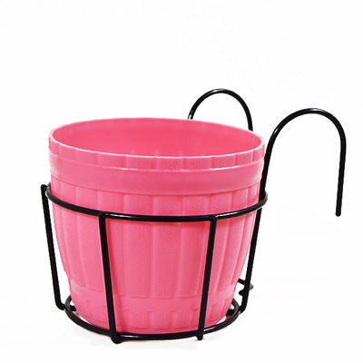 Practical plant pot holder with stable metal frame for balcony and terrace