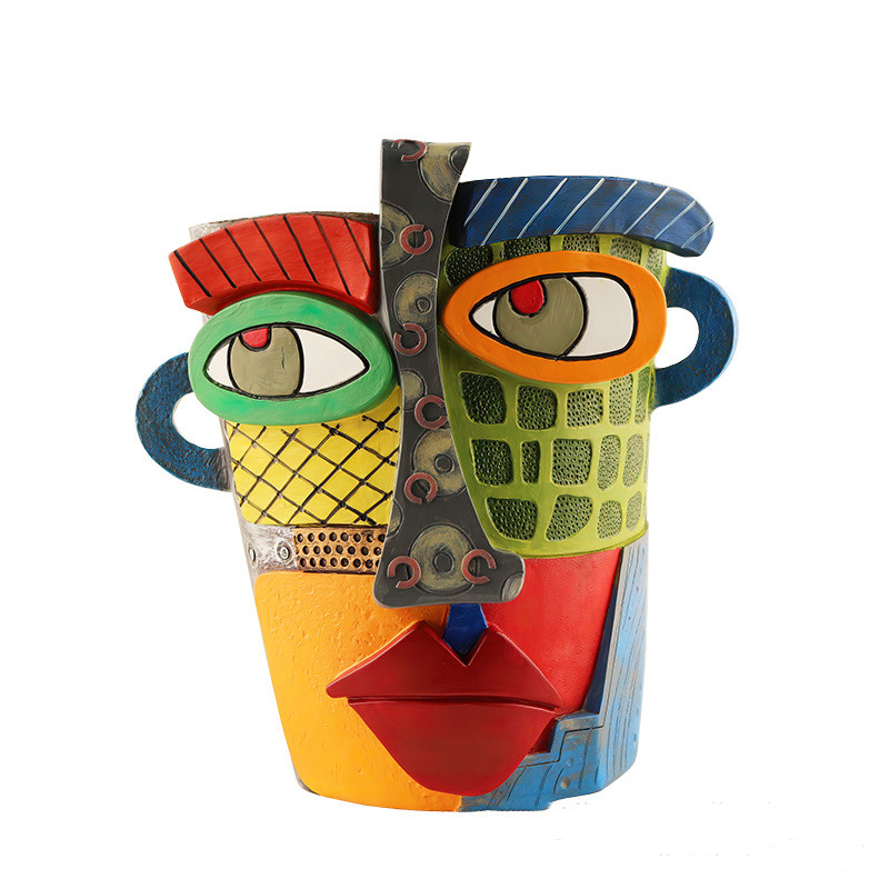 Colorful Face Flower Pot – Creative Decoration for Home and Garden