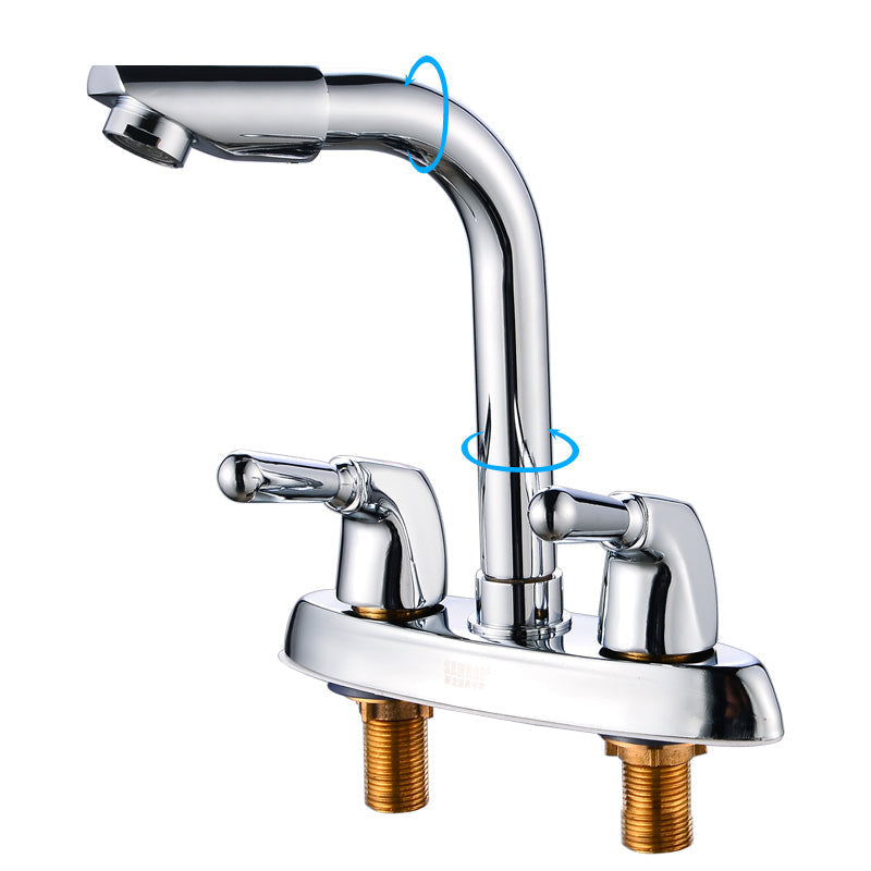 2-Handle Brushed Nickel Widespread Faucet 2-Hole Centered Bathroom Sink Faucet with Brass