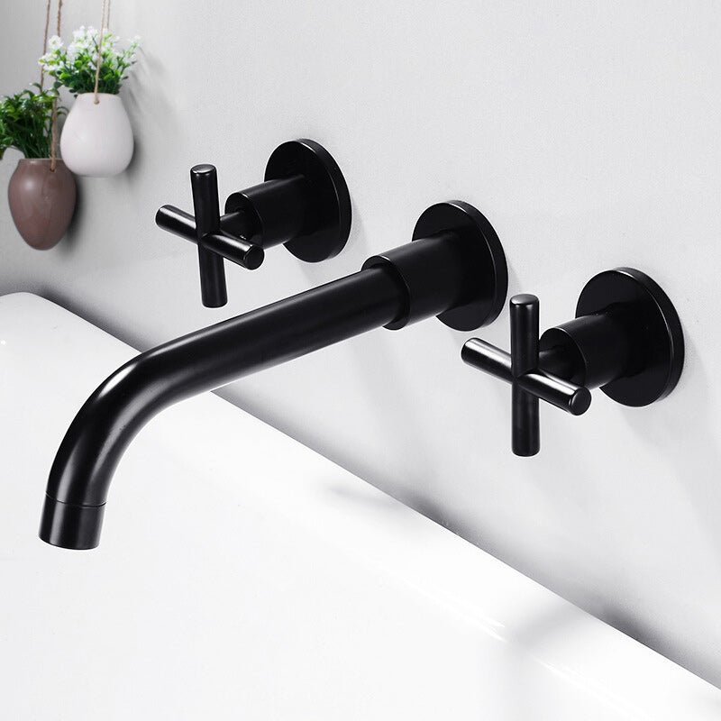 3 holes faucet 2 cross handle wall-mounted faucet for the bathroom