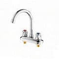 2-Handle Brass Bathroom Faucet Modern High Arc Center Tap