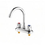 2-Handle Brass Bathroom Faucet Modern High Arc Center Tap