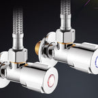 2-Handle Brass Bathroom Faucet Modern High Arc Center Tap