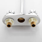 2-Handle Brass Bathroom Faucet Modern High Arc Center Tap