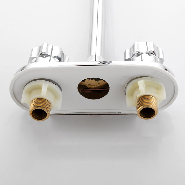 2-Handle Brass Bathroom Faucet Modern High Arc Center Tap