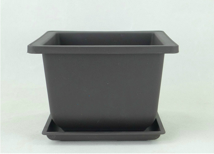 Plant pot with saucer – Rectangular flower pot for garden and balcony