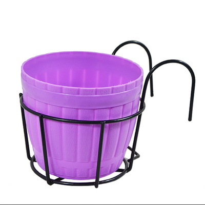 Practical plant pot holder with stable metal frame for balcony and terrace