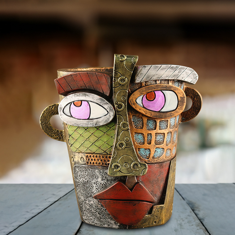 Colorful Face Flower Pot – Creative Decoration for Home and Garden