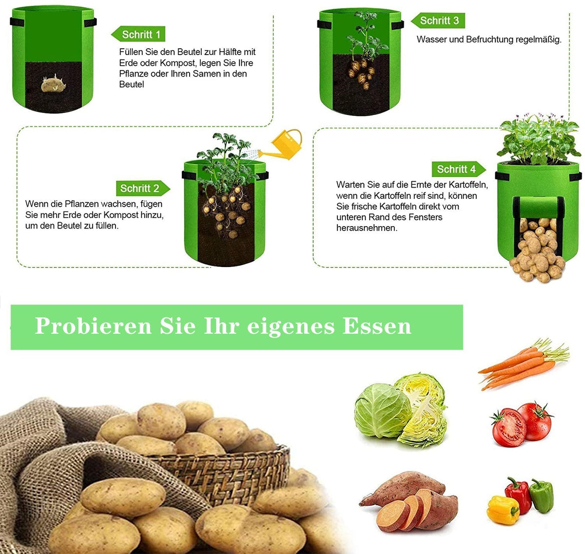 Plant sack planting bag plant pouch 5 pieces