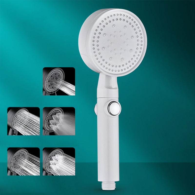 5 Sprays Shower Head Round Wall Mounted Plastic Wall Connector Holder Handheld Shower Head