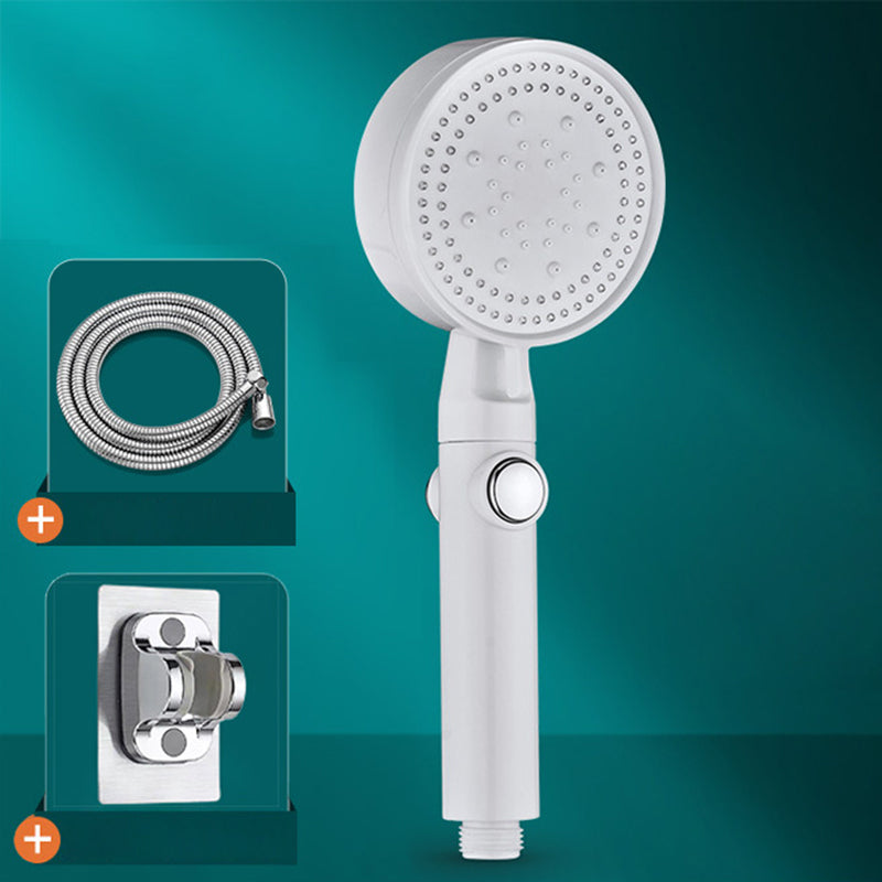 5 Sprays Shower Head Round Wall Mounted Plastic Wall Connector Holder Handheld Shower Head