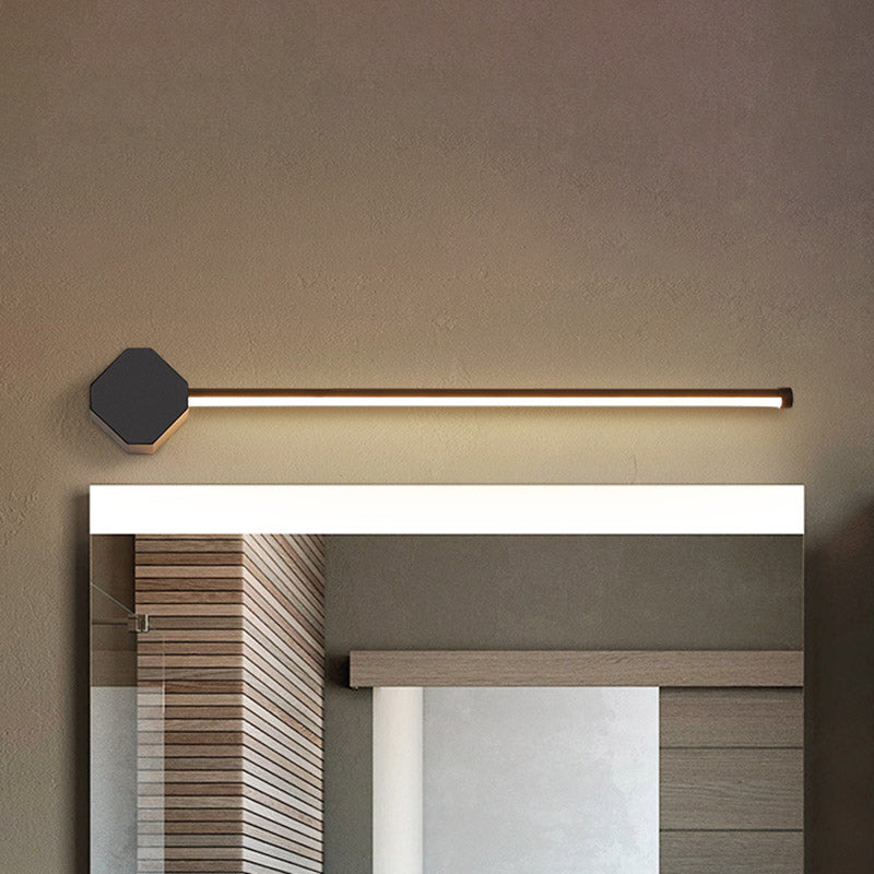 LED Bathroom Wall Lamp Simple Black/White Finish Vanity Wall Lamp with Slim Linear Acrylic Shade, 16"/23.5" long