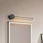 LED Bathroom Wall Lamp Simple Black/White Finish Vanity Wall Lamp with Slim Linear Acrylic Shade, 16"/23.5" long
