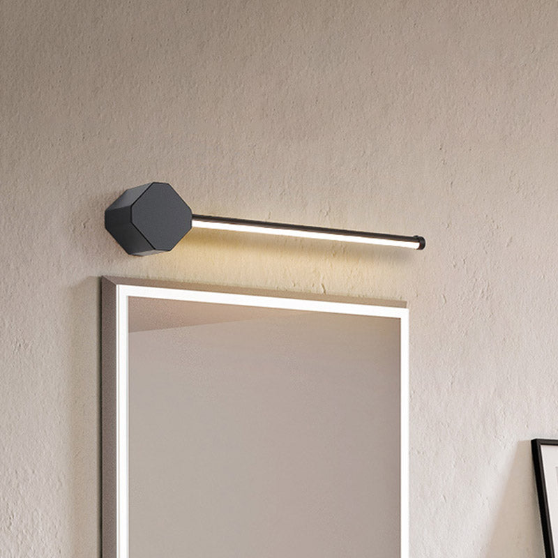 LED Bathroom Wall Lamp Simple Black/White Finish Vanity Wall Lamp with Slim Linear Acrylic Shade, 16"/23.5" long