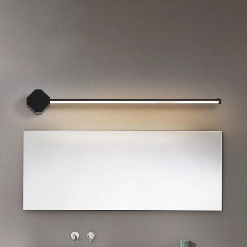 LED Bathroom Wall Lamp Simple Black/White Finish Vanity Wall Lamp with Slim Linear Acrylic Shade, 16"/23.5" long