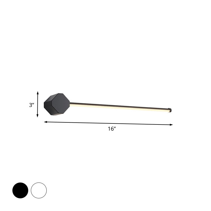 LED Bathroom Wall Lamp Simple Black/White Finish Vanity Wall Lamp with Slim Linear Acrylic Shade, 16"/23.5" long