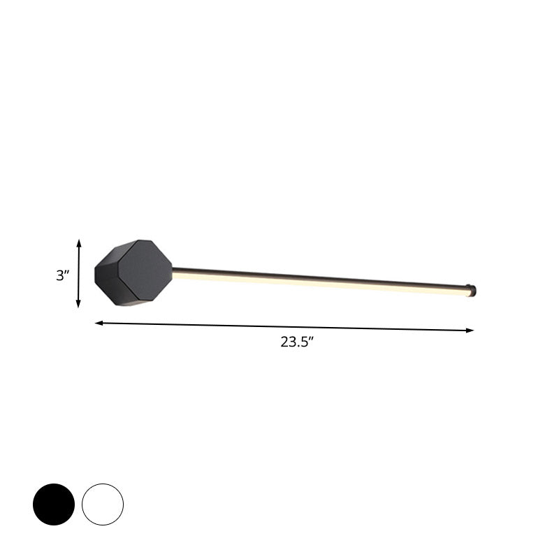 LED Bathroom Wall Lamp Simple Black/White Finish Vanity Wall Lamp with Slim Linear Acrylic Shade, 16"/23.5" long