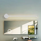 LED Bathroom Wall Lamp Simple Black/White Finish Vanity Wall Lamp with Slim Linear Acrylic Shade, 16"/23.5" long