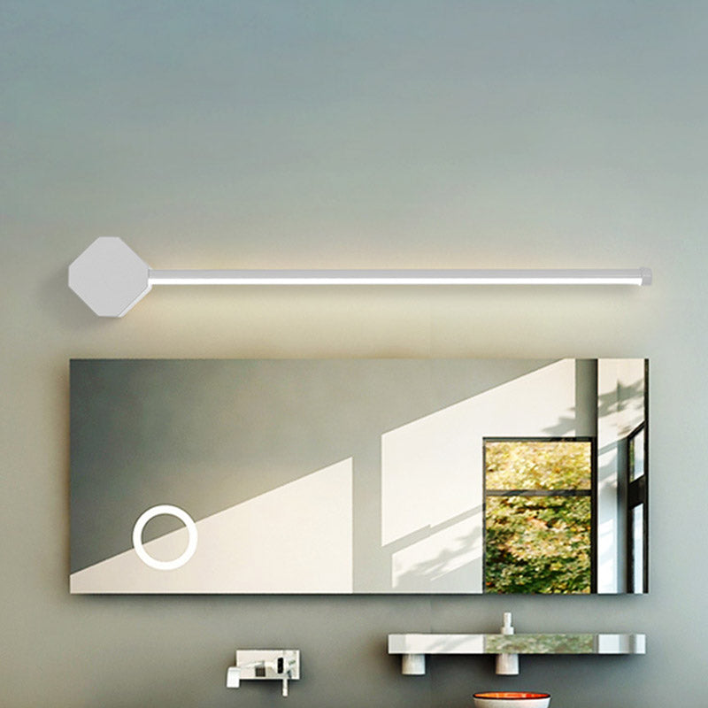LED Bathroom Wall Lamp Simple Black/White Finish Vanity Wall Lamp with Slim Linear Acrylic Shade, 16"/23.5" long