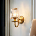 Modern Conen Wall Lamp 1 Head K9 Crystal Wall Lamp in Gold with Arch Arm