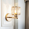 Faceted cut crystal gold wall lamp cylinder 1 head simplicity wall lamps light