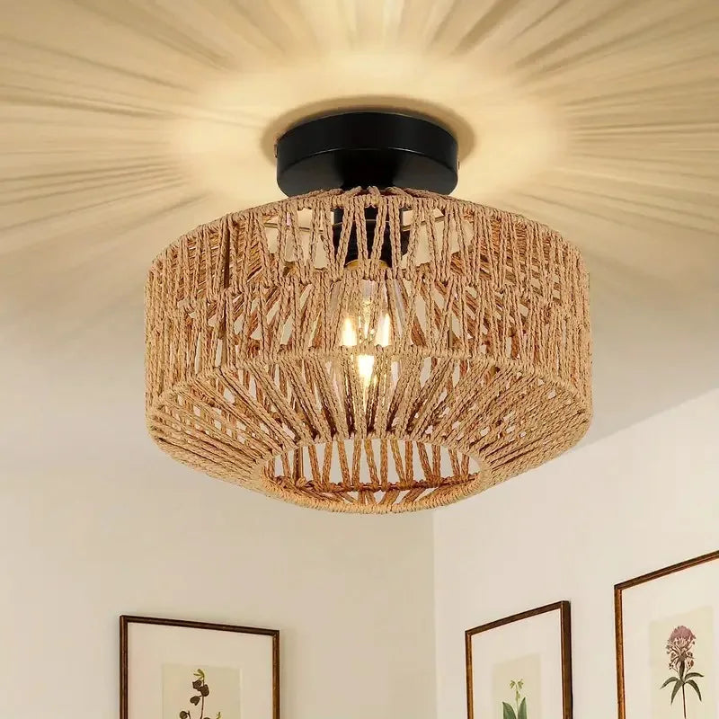 Classic Bamboo-Luster-Chandelier - Handmade Rat-Pendant Lamp for Living and Bedroom Decoration