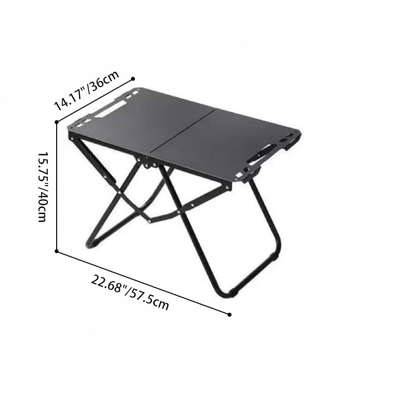 Modern Minimalist Rectangular Carbon Steel Foldable Folding Table for Outdoor