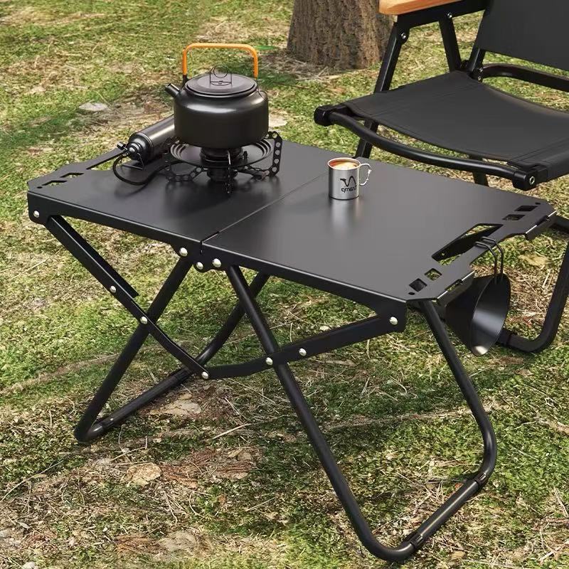 Modern Minimalist Rectangular Carbon Steel Foldable Folding Table for Outdoor