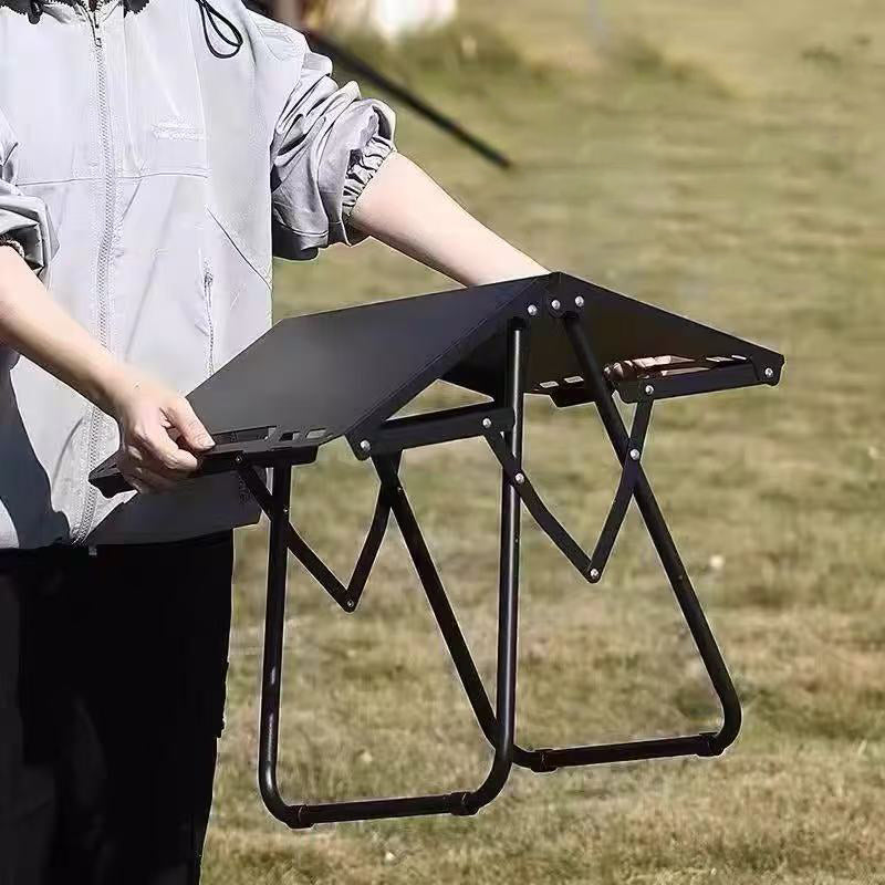 Modern Minimalist Rectangular Carbon Steel Foldable Folding Table for Outdoor