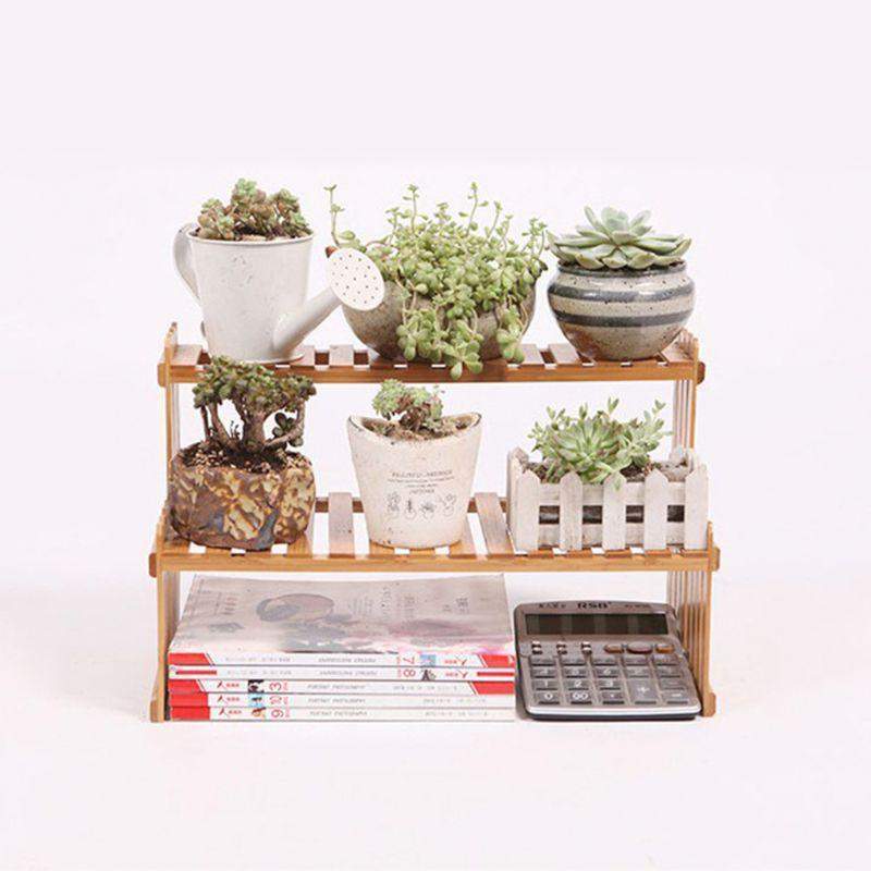 Bamboo Flowers Plants Shelf