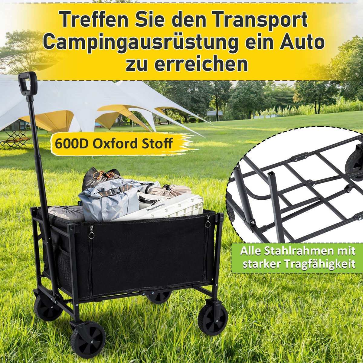 Folding Trolley Transport Cart 60L