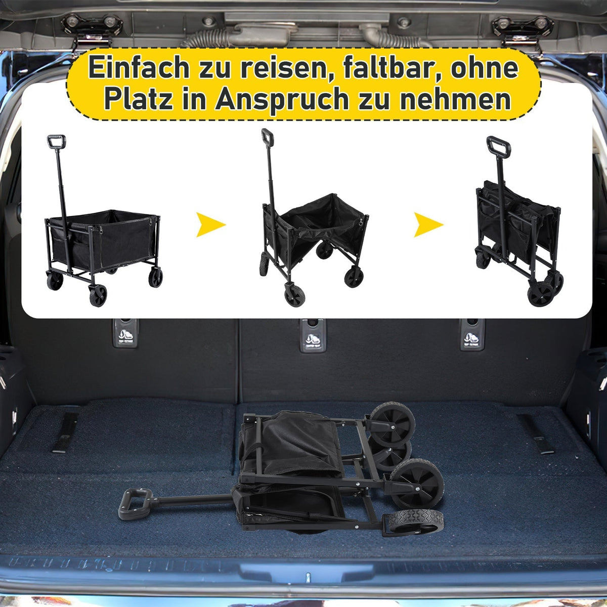 Folding Trolley Transport Cart 60L