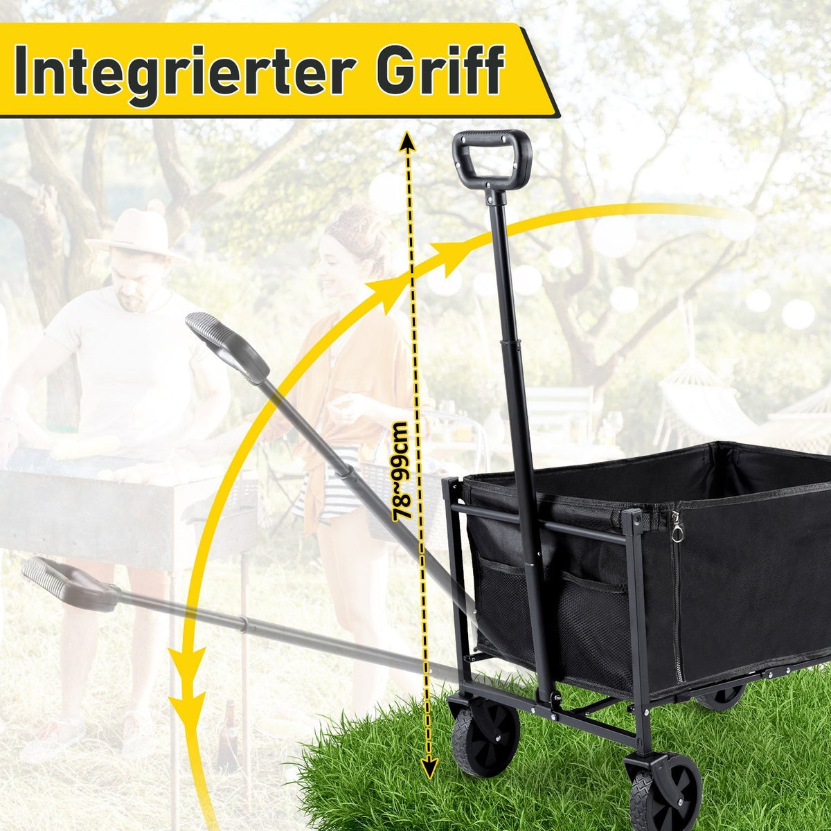 Folding Trolley Transport Cart 60L