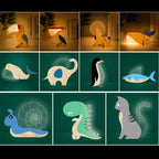 Charming wooden animal LED night lights