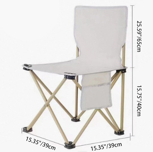 Contemporary Scandinavian Oxford Fabric Steel X-Shaped Folding Outdoor Chair with Backrest for Camping & Beach