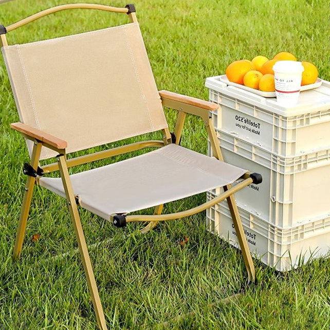 Contemporary Scandinavian Oxford Fabric Steel X-Shaped Folding Outdoor Chair with Backrest for Camping & Beach