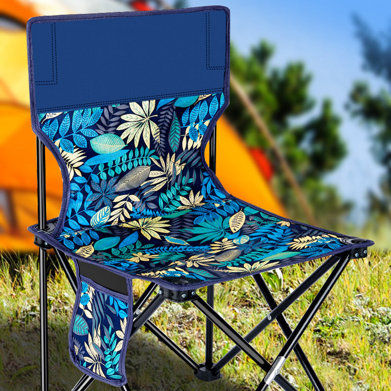 Contemporary Scandinavian Oxford Fabric Steel X-Shaped Folding Outdoor Chair with Backrest for Camping & Beach
