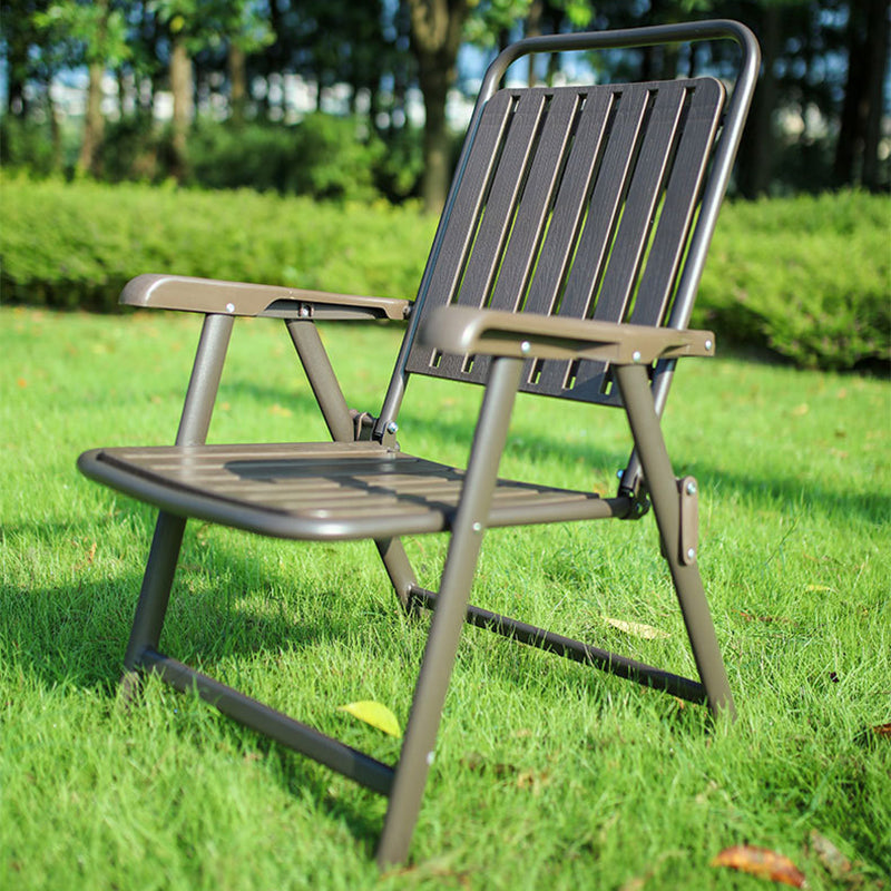 Modern Simplicity Waterproof Rectangular Carbon Steel PVC Foldable Camping Chair Backrest Armrest For Garden