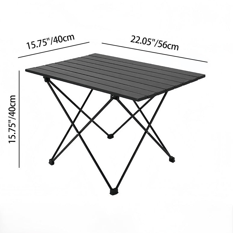 Modern Minimalist Carbon Steel Aluminum Foldable Square Side Table For Outdoor