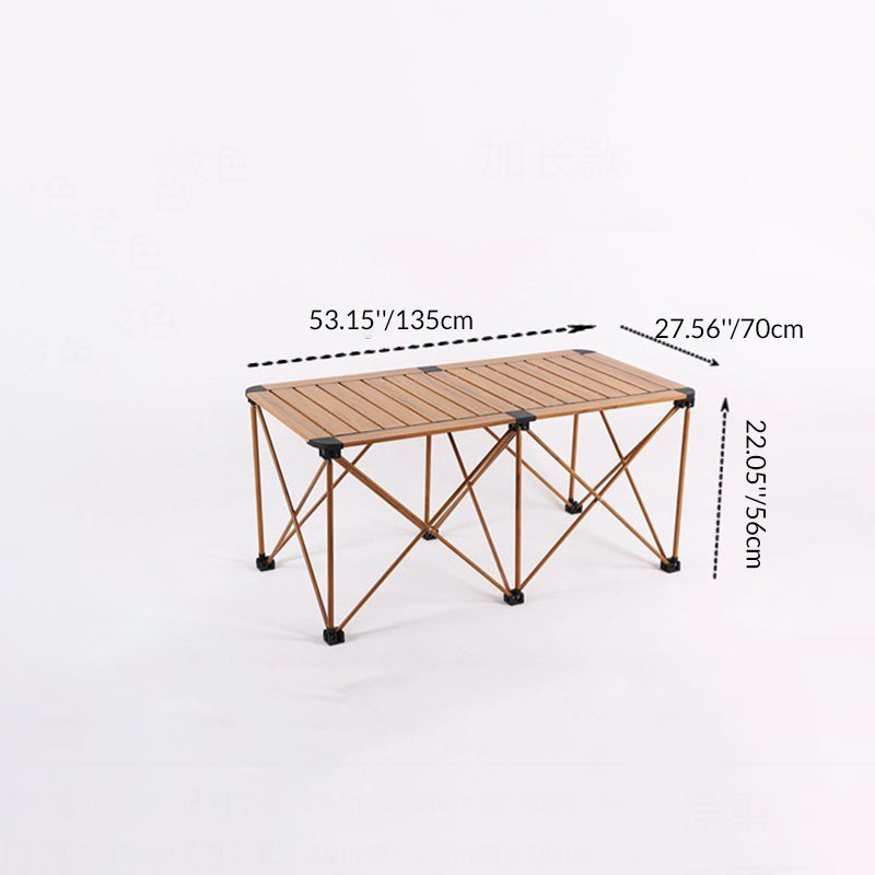 Modern Simplicity Square Rectangle Aluminum Iron Outdoor Foldable Camping Coffee Table 1-Tier for Garden