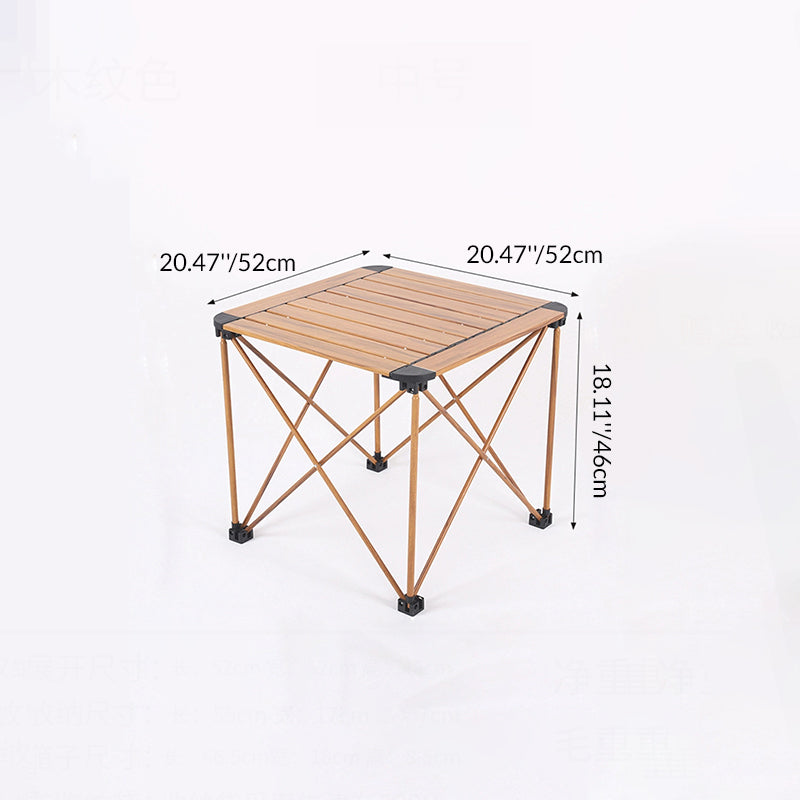 Modern Simplicity Square Rectangle Aluminum Iron Outdoor Foldable Camping Coffee Table 1-Tier for Garden