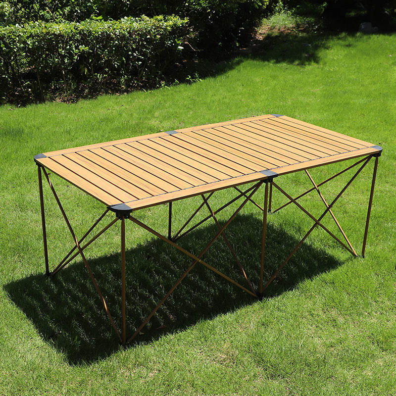 Modern Simplicity Square Rectangle Aluminum Iron Outdoor Foldable Camping Coffee Table 1-Tier for Garden