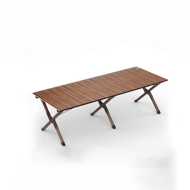 Modern Minimalist Rectangle Carbon Steel Outdoor Foldable Camping Coffee Table 1-Tier for Garden