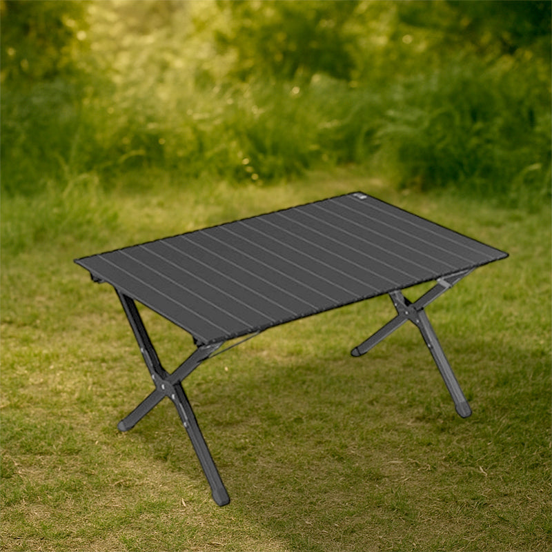 Modern Minimalist Rectangle Carbon Steel Outdoor Foldable Camping Coffee Table 1-Tier for Garden