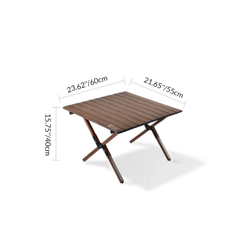 Modern Minimalist Rectangle Carbon Steel Outdoor Foldable Camping Coffee Table 1-Tier for Garden